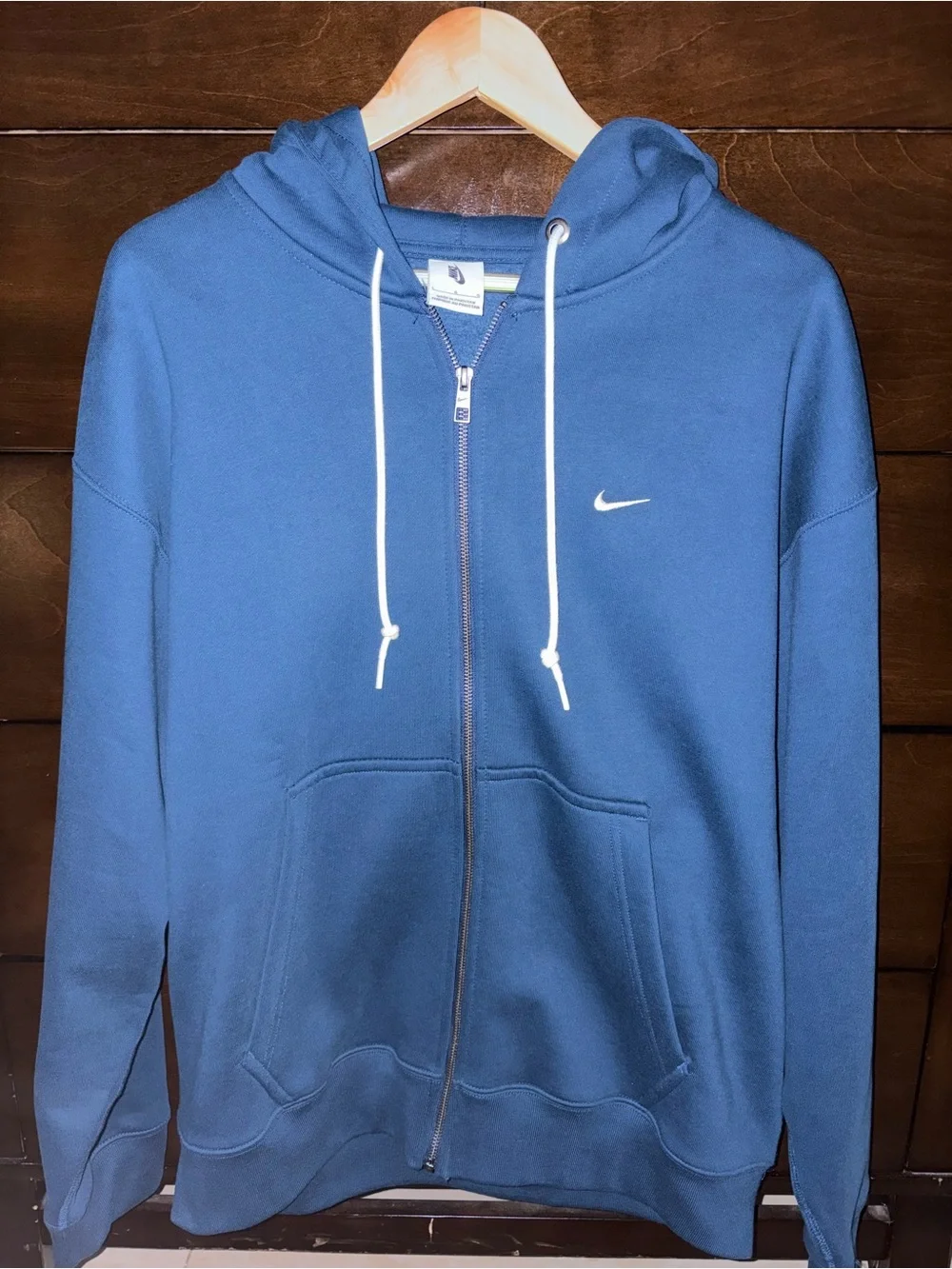 Nike Deep Blue Full-Zip Hoodie with White Swoosh